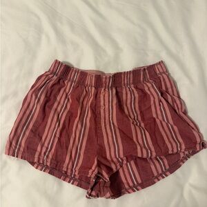 Colsie Pink and White Striped Shorts